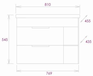 Подвесная тумба под раковину Onika Легран 108047 80см дуб галифакс